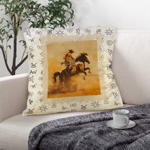 Load image into Gallery viewer, Baha Ranch Vintage Rodeo Stamp Throw Pillow Made in America
