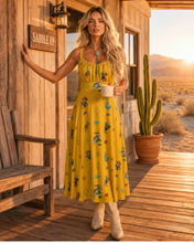 Load image into Gallery viewer, Baha Ranch The Last Roundup Western Rodeo Prairie Dress in Mustard