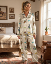 Load image into Gallery viewer, Baha Ranch The Last Roundup Western Rodeo Satin Pajama Set