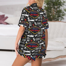 Load image into Gallery viewer, Viva Las Vegas Western Satin Ruffle Pajama Set