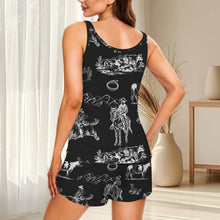 Load image into Gallery viewer, Baha Ranch Ranch Life Black Pajama Lounge Tank Shorts Set Made in America