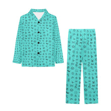 Load image into Gallery viewer, Turquoise Cattle Brands Girl's Western Pajama Set