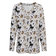 Load image into Gallery viewer, Baha Ranch Western Print Long Sleeve Top