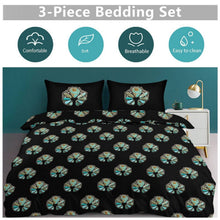 Load image into Gallery viewer, Turquoise Naja Design 3-Piece Bedding Set (1 Duvet Cover + 2 Pillow Shams) – 102"×90"