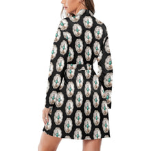 Load image into Gallery viewer, Silver Concho Women's Long Sleeve Belted Satin Feel Dressing Lounge Robe