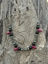 Load image into Gallery viewer, Black Onyx Speckle Beaded Chain Necklace