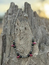Load image into Gallery viewer, Black Onyx Speckle Beaded Chain Necklace
