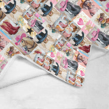 Load image into Gallery viewer, Danilo Painted Cowgirl Collage Throw Blanket 60" x 80" Ultra-Soft Micro Fleece Blanket 60" x 80" Made in America
