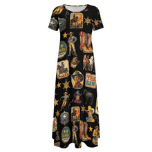 Load image into Gallery viewer, Vintage Cowboy Collage Western Dress