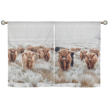 Load image into Gallery viewer, Highland Cow Curtains Window Curtain 28"x40" (2-Piece) Made in America