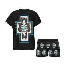 Load image into Gallery viewer, Southwestern Cross Women's Western Top and Short Pajama Set