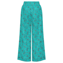 Load image into Gallery viewer, Baha Ranch Turquoise Paisley Bandana Wide Leg Pants