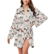 Load image into Gallery viewer, Cattle Drive Women's Belted Satin Feel Dressing Lounge Robe