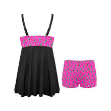 Load image into Gallery viewer, Pink Lightning Bolt Swim Dress & Shorts Set