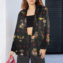 Load image into Gallery viewer, Colores de Mexico Mexican Talavera Animals Floral Women's Blazer