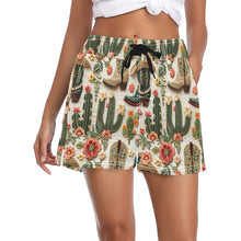 Load image into Gallery viewer, Women's Cream Cactus Boots Beach Board Shorts
