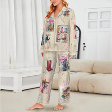 Load image into Gallery viewer, Danilo Painted Cowgirl Satin Long Pajamas