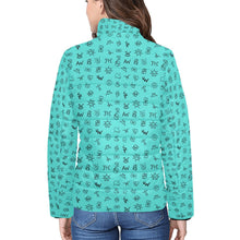 Load image into Gallery viewer, Turquoise Cattle Brands Women's Puffy Bomber Jacket