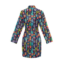 Load image into Gallery viewer, Crazy Cactus Lady Women's Long Sleeve Belted Satin Feel Dressing Lounge Robe