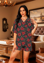 Load image into Gallery viewer, Baha Ranch Red Rose Women's Pajama Set Made in America