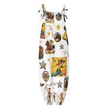Load image into Gallery viewer, Baha Ranch Vintage Cowgirl Collage Western Overalls Jumpsuit