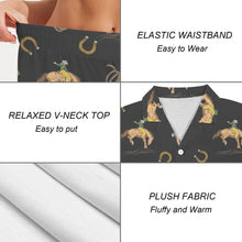 Load image into Gallery viewer, Baha Ranch Rodeo Cowboy Women's Western Short Pajama Set Made in America