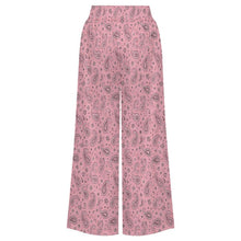 Load image into Gallery viewer, Baha Ranch Pale Pink with Gray Paisley Bandana Wide Leg Pants