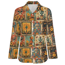 Load image into Gallery viewer, Baha Ranch Colores de Mexico Dia de los Muertos Button Up Blouse