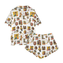 Load image into Gallery viewer, Vintage Cowgirl Collage Western Satin Ruffle Pajama Set