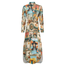 Load image into Gallery viewer, Colores de Mexico Pictures of the Southwest Button-Up Long Sleeve Shirt Dress Duster