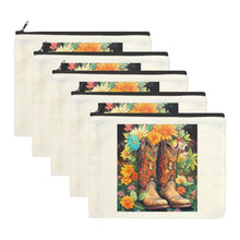 Load image into Gallery viewer, Floral Cowboy Boots Cosmetic Bag Pack of 5 Made in America