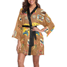 Load image into Gallery viewer, Vintage Cowgirl Collage Kimono Satin Robe