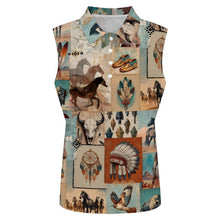 Load image into Gallery viewer, Bohemian Dreams Sleeveless Polo Tank Top