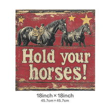 Load image into Gallery viewer, Baha Ranch Hold Your Horses Velvety Soft Pillow Case Made in America