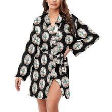 Load image into Gallery viewer, Silver Concho Women's Long Sleeve Belted Satin Feel Dressing Lounge Robe
