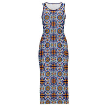 Load image into Gallery viewer, Colores de Mexico Talavera Sleeveless Bodycon Side Slit Long Dress