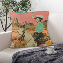 Load image into Gallery viewer, Baha Ranch Retro Pop Western Ride Cowgirl Pillow Case Made in America