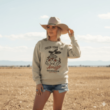 Load image into Gallery viewer, Check Your Ego Amigo Cowboy Graphic Sweatshirt