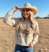 Load image into Gallery viewer, Cowboy Gingerbread Howdy Christmas Graphic Sweatshirt