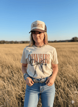 Load image into Gallery viewer, Cowgirl Barbed Wire Bow Graphic Tee