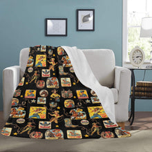 Load image into Gallery viewer, Vintage Cowgirl Collage Micro Fleece Throw Blanket 60" x 80" Made in America