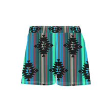 Load image into Gallery viewer, Women's Turquoise Aztec Beach Board Shorts