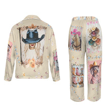Load image into Gallery viewer, Danilo Painted Cowgirl Satin Long Pajamas