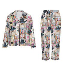 Load image into Gallery viewer, Danilo Painted Cowgirl Western Satin Long Pajama Set