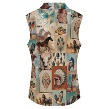 Load image into Gallery viewer, Bohemian Dreams Sleeveless Polo Tank Top