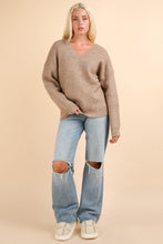 Load image into Gallery viewer, VERY J Seam Detail Drop Shoulder Hooded Sweater