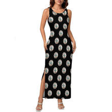 Load image into Gallery viewer, Silver Concho Slit Maxi Dress