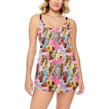 Load image into Gallery viewer, Vintage Cowgirl Swim Dress & Shorts Set