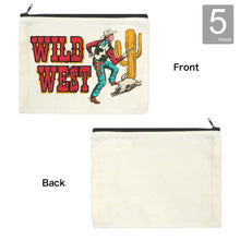 Load image into Gallery viewer, Wild West Cowboy Cosmetic Bag Pack of 5 Made in America