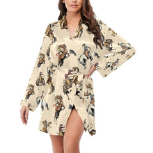 Load image into Gallery viewer, Vintage Cowgirl Women's Long Sleeve Belted Satin Feel Dressing Lounge Robe